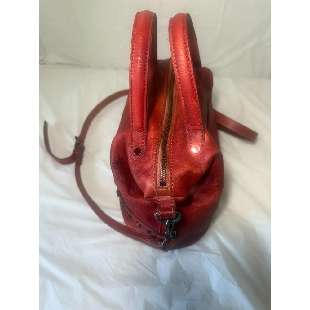 Real leather handbag Glamorous by GLAM Santa Croce RED
